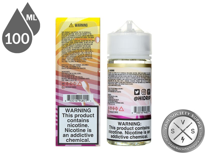 Guava Lava by Hi Drip 100ml box and bottle, back labels