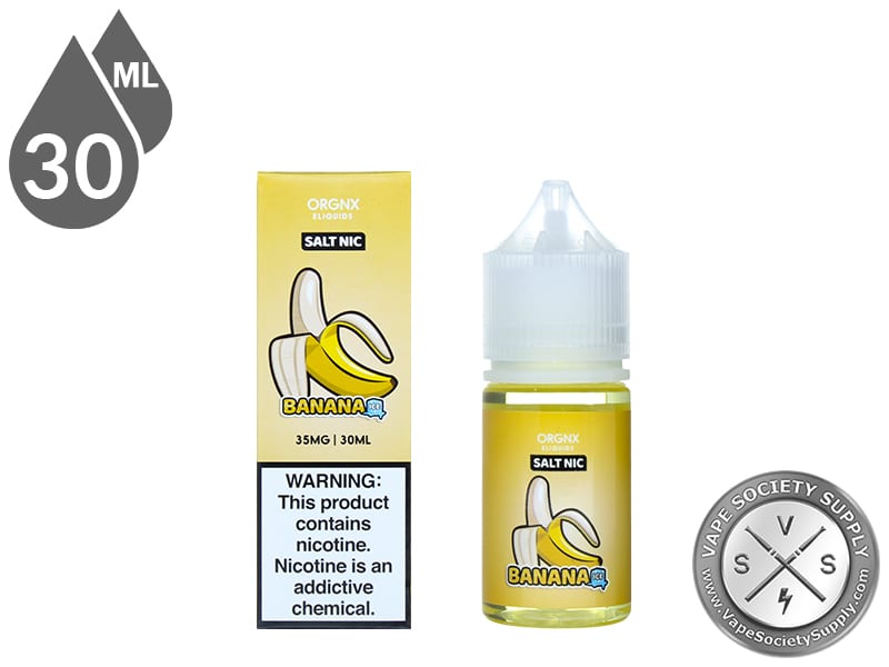 Banana Ice by ORGNX Salt Nic 30ml bottle and box