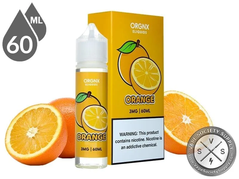 Orange by ORGNX 60ml bottle and box with oranges