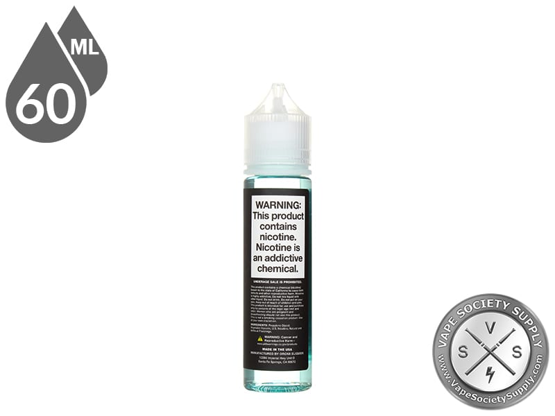 Zero Degrees by ORGNX 60ml bottle, back label with warnings