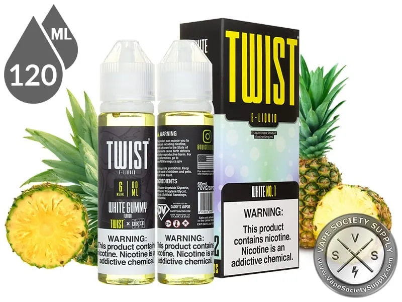 White No. 1 by Twist 120ml bottles and box with pineapples
