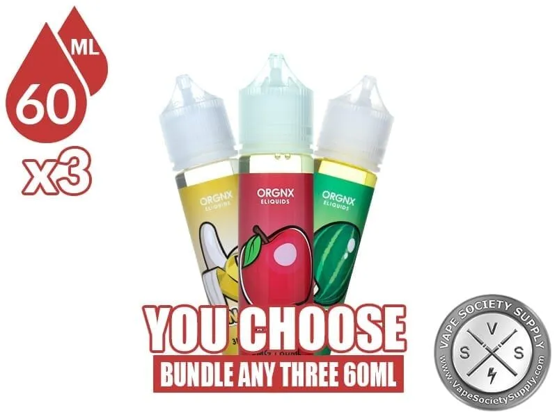 ORGNX Bundle 3x60ml (180ml): 3 bottles with a You Choose banner
