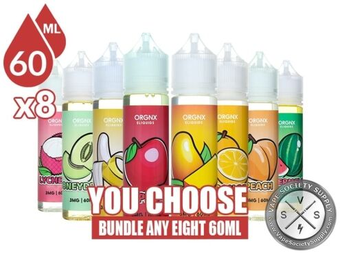 ORGNX Bundle 8x60ml (480ml): 8 bottles with a You Choose banner