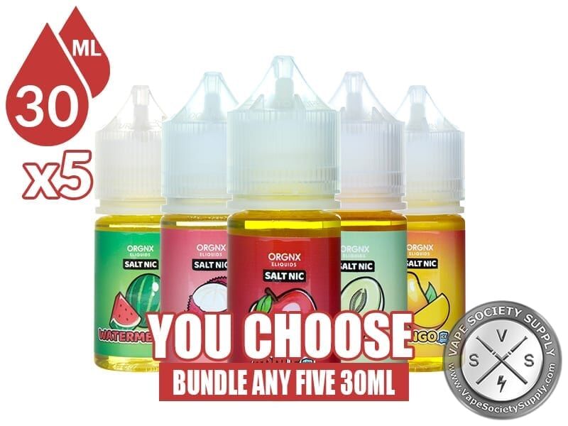 ORGNX Salt Nic Bundle 5x30ml (150ml): 5 bottles with a You Choose banner
