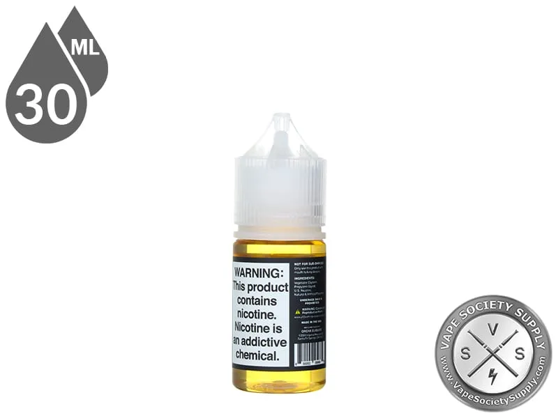 Zero Degrees by ORGNX Salt Nic 30ml bottle, back label with warnings