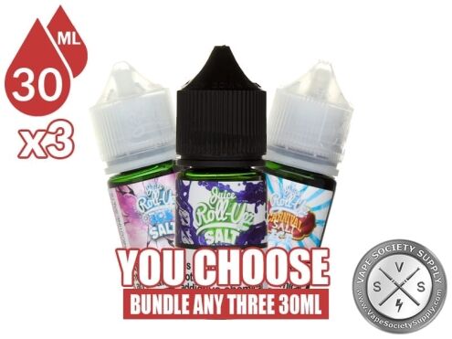 Juice Roll Upz Salt Nic Bundle 3x30ml (90ml): 3 bottles with a You Choose banner