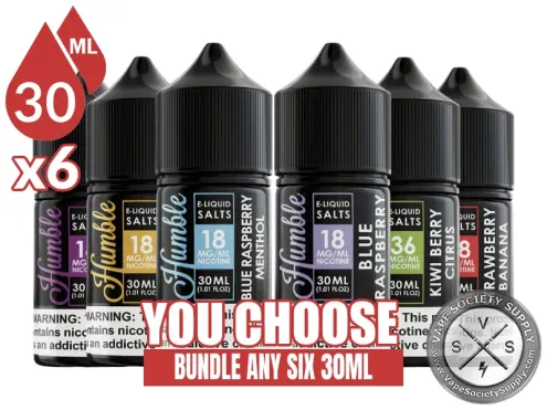 Humble Salt Bundle 6x30ml (180ml): 6 bottles with a You Choose banner
