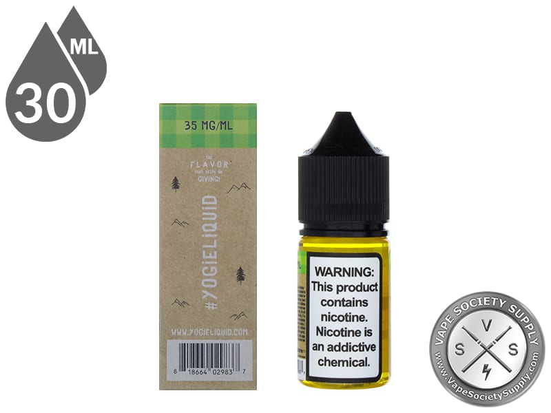Apple Cinnamon Granola Bar by YOGI Salt 30ml box side and bottle with the nicotine warning label