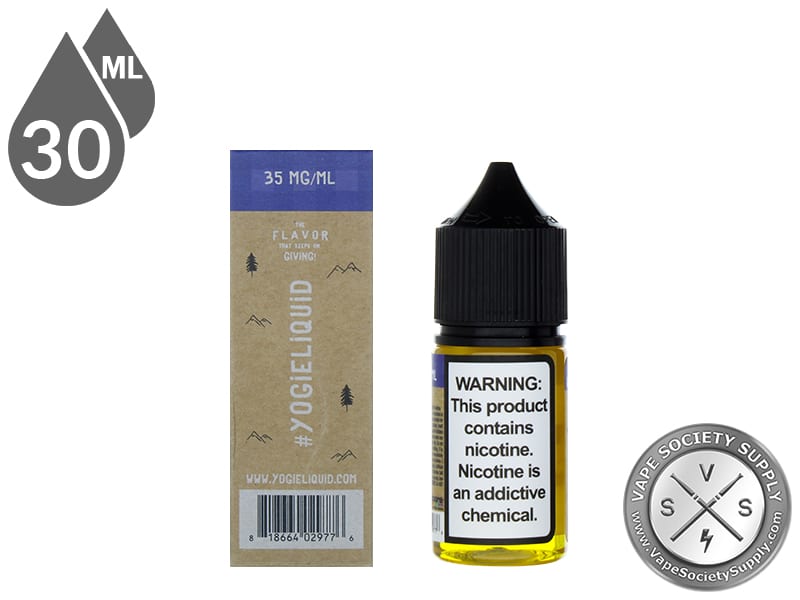 Blueberry Granola Bar by YOGI Salt 30ml box side and bottle with the nicotine warning label