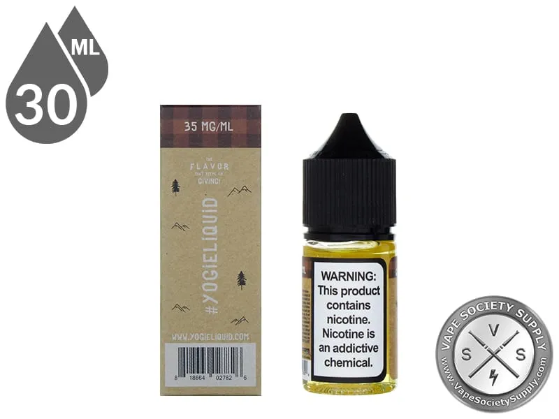 Java Granola Bar by YOGI Salt 30ml box side and bottle with the nicotine warning label