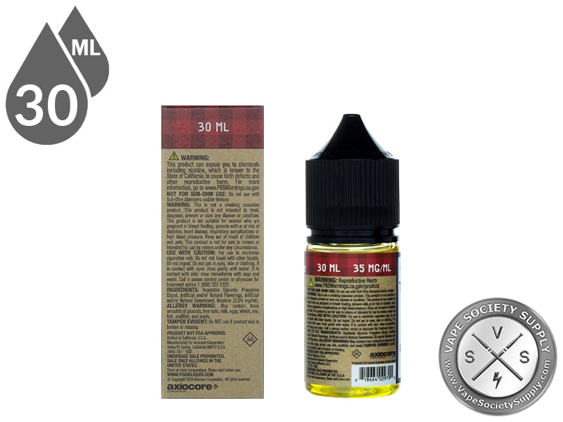 Strawberry Granola Bar by YOGI Salt 30ml box and bottle, back labels