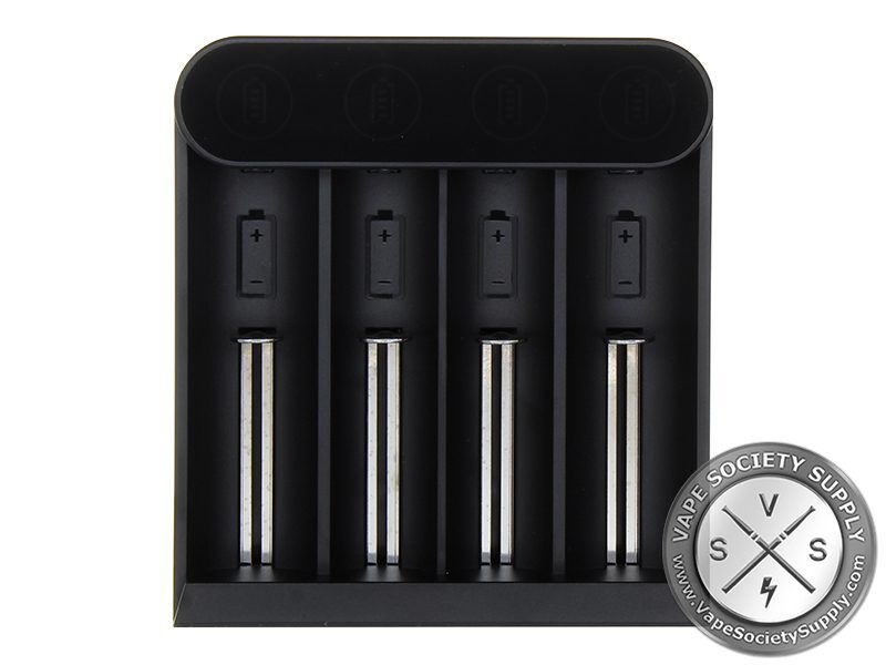 Efest Slim K4 charger from the front, with four empty bays