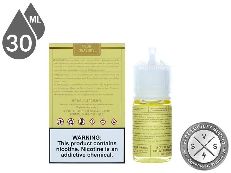 Turkish Tobacco by Four Seasons Salt 30ml box and bottle, back labels