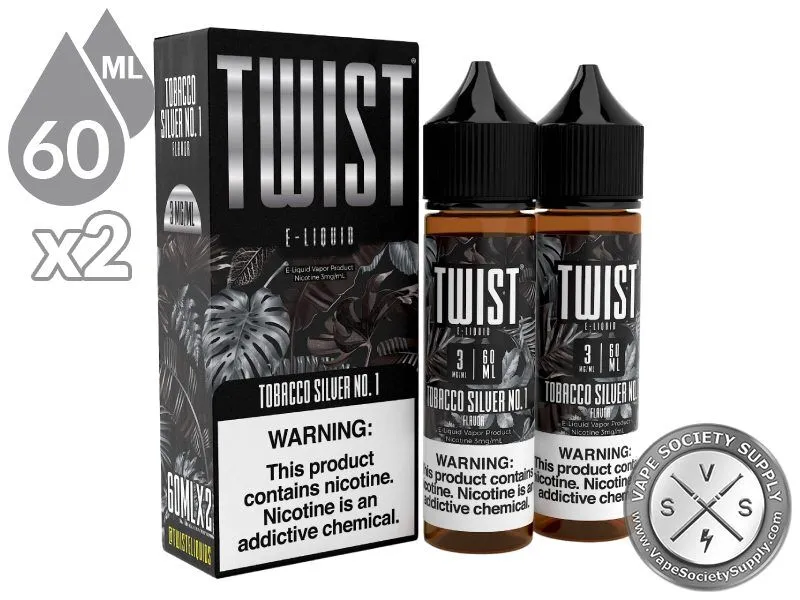 Tobacco Silver No. 1 by Twist 120ml bottles and box