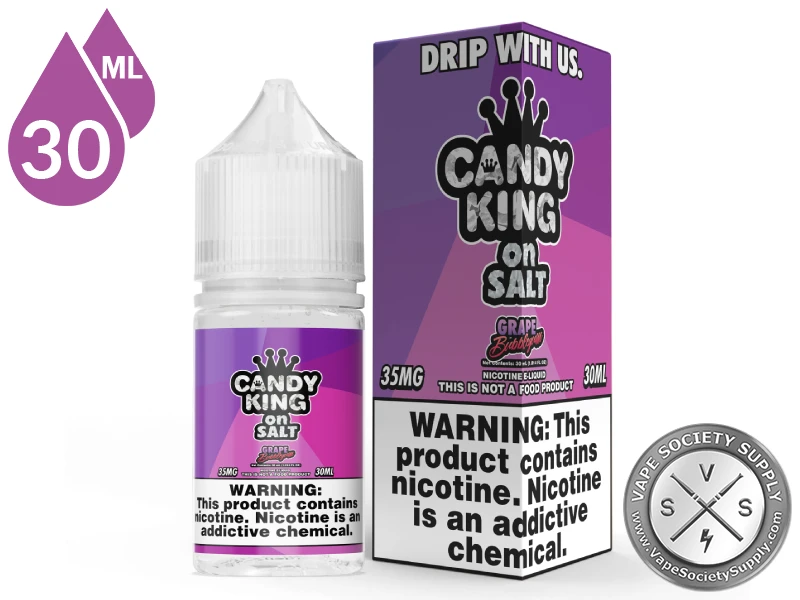 Grape Bubblegum Candy King On Salt 30ml bottle and box