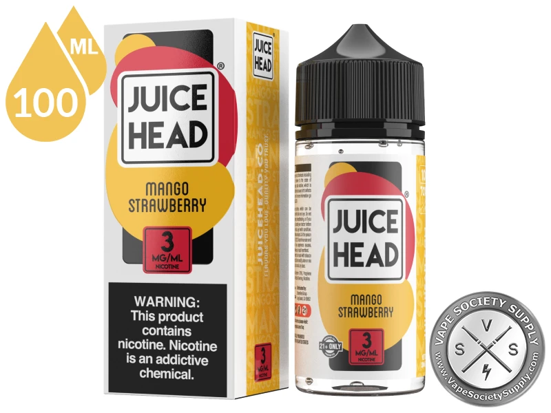 Mango Strawberry Juice Head 100ml bottle and box