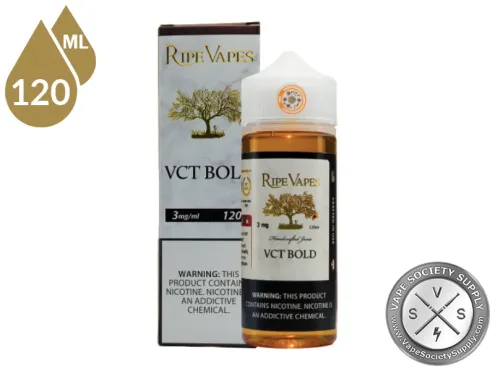 VCT Bold by Ripe Vapes 120ml bottle and box
