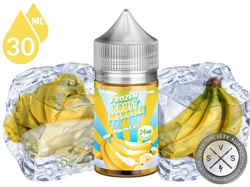 Banana Ice Frozen Fruit Monster Salt 30ml bottle with bananas and ice