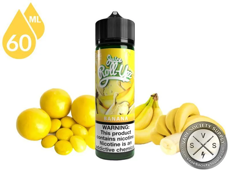 Banana by Juice Roll Upz 60ml bottle with bananas and lemons