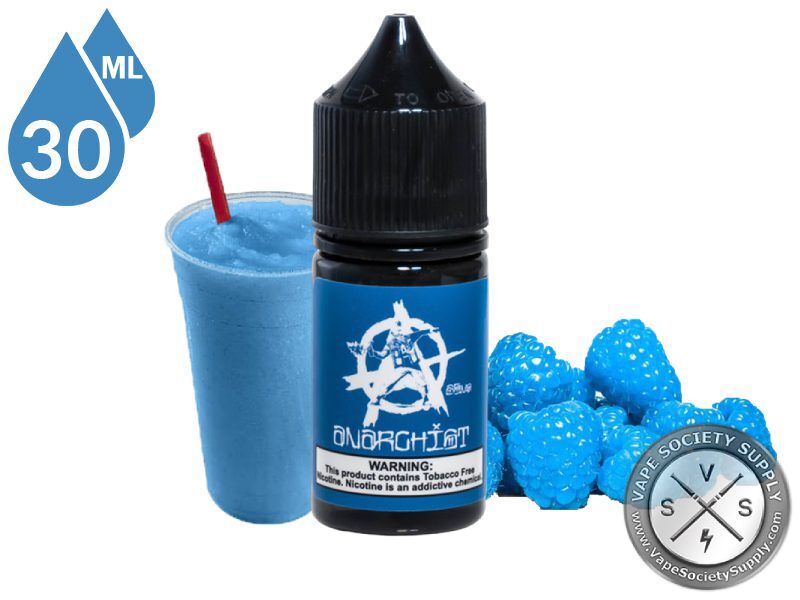 Blue by Anarchist Salt 30ml bottle with a blue slushie and blue raspberries