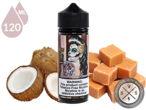 Cocobutter Bomb by Adam Bomb 120ml bottle with coconuts and butterscotch candies