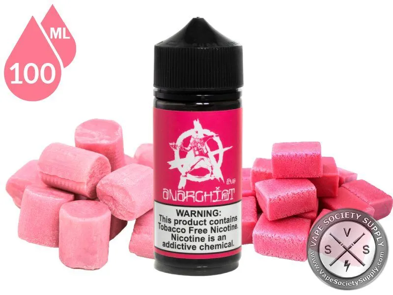 Pink by Anarchist 100ml bottle with pink chewy candy pieces