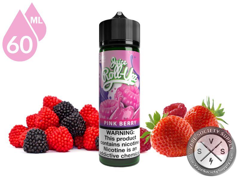 Pink Berry by Juice Roll Upz 60ml bottle with raspberries, blackberries and strawberries