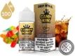 Cola Gummies Candy King 100ml bottle and box with gummy worms and a glass of cola