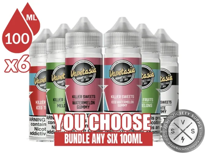 Vapetasia Vape Juice Bundle 6x100ml (600ml): 6 bottles with a You Choose banner
