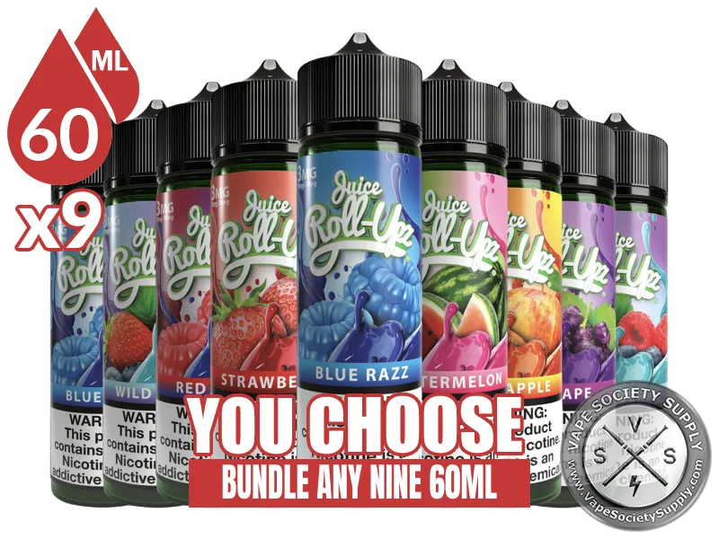 Juice Roll Upz Bundle 9x60ml (540ml): 9 bottles with a You Choose banner