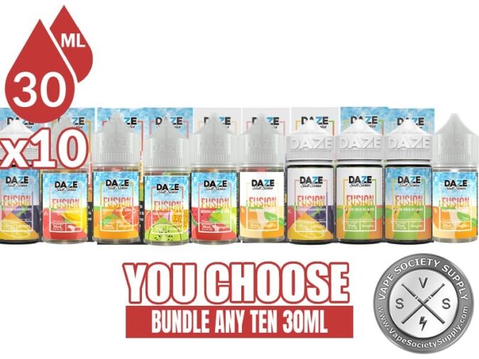 7 Daze Fusion Salt Bundle 10x30ml (300ml): 10 bottles with a You Choose banner