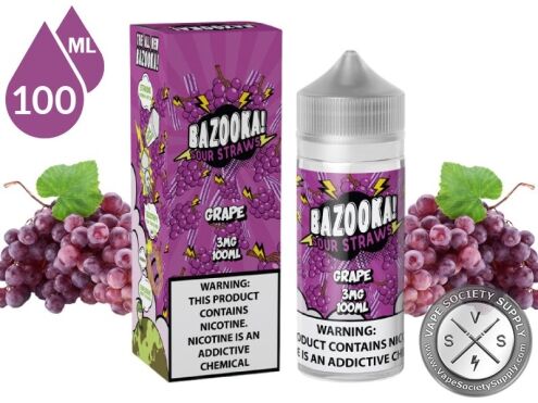 Grape BAZOOKA SOUR STRAWS TFN