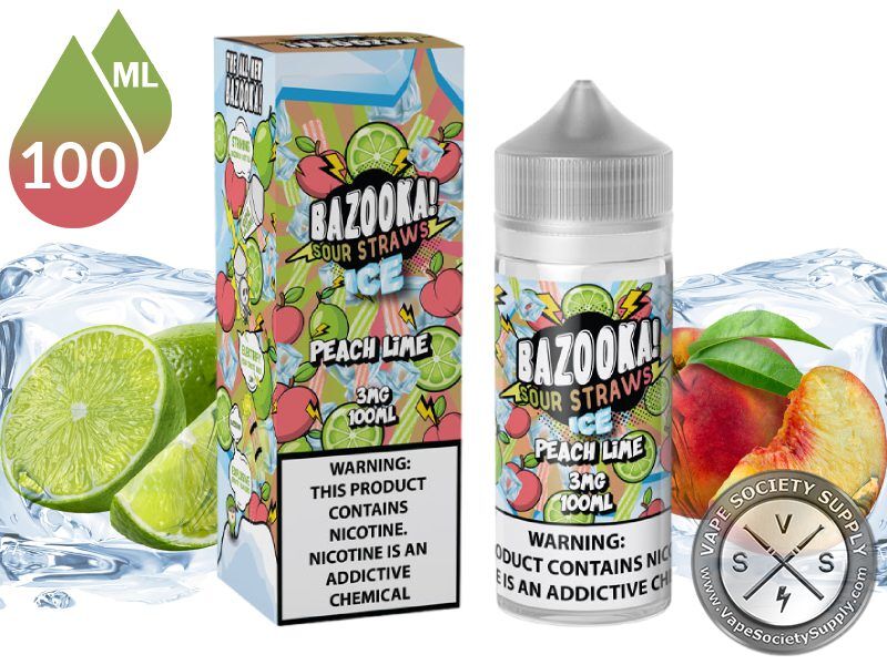 Ice Peach Lime BAZOOKA SOUR STRAWS TFN