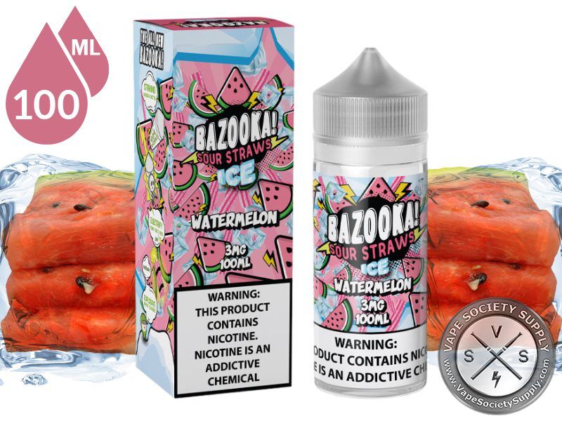 Ice Watermelon BAZOOKA SOUR STRAWS TFN