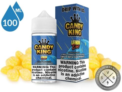 Lemon Drops Candy King 100ml bottle and box with lemon drop candies