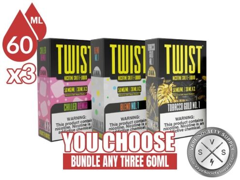 Twist Salt Bundle 3x60ml (180ml): 3 boxes with a You Choose banner