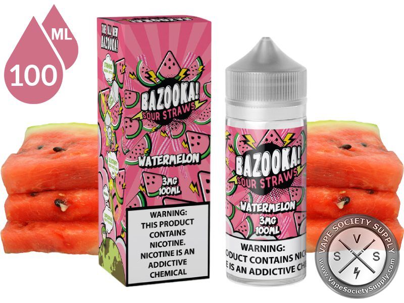 Watermelon BAZOOKA SOUR STRAWS TFN