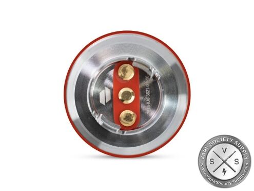 Bottom of the Puffco Peak Pro 3D Chamber, showing three gold contacts on a red insulator