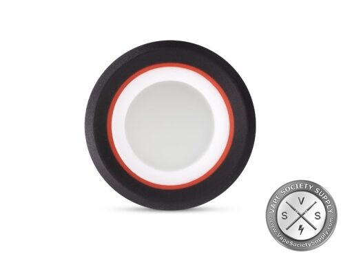 Top view into the Puffco Peak Pro 3D Chamber, a white bowl with a red ring