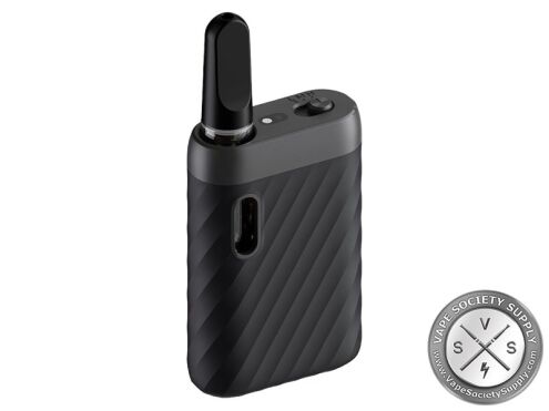 Midnight black CCELL Sandwave 510 battery with a wave-textured body and a cartridge window