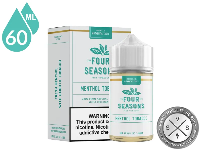 Menthol Tobacco by Four Seasons 60ml bottle and box