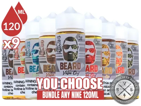 Beard Vape Co Bundle 9x120ml (1080ml): 9 bottles with a You Choose banner