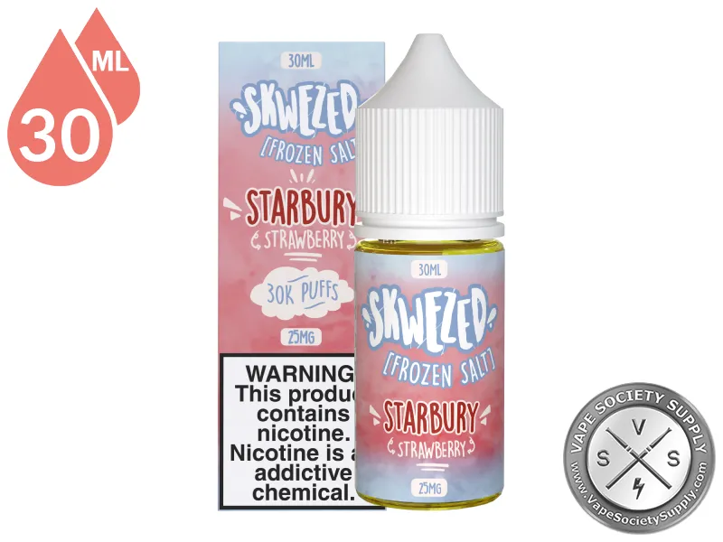 Strawberry Iced by Skwezed Salt 30ml bottle and box