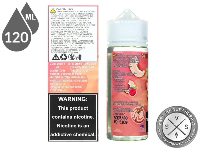 White Peach Raspberry by Noms X2 120ml box and bottle, back labels