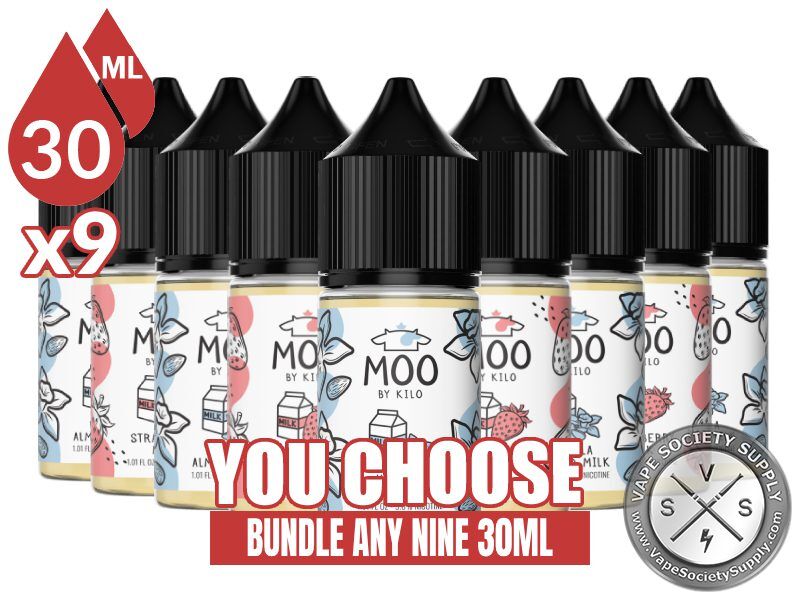 MOO Salts Bundle 9x30ml (270ml): 9 bottles with a You Choose banner