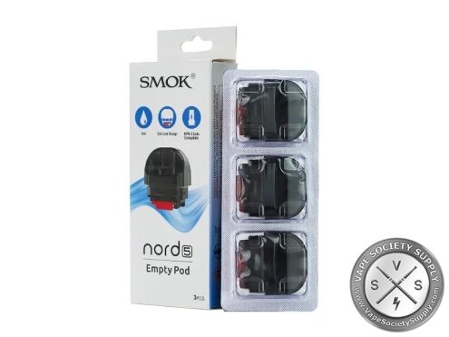 SMOK Nord 5 Empty Pod box, 5ml, 3 pcs, with three pods in a blister