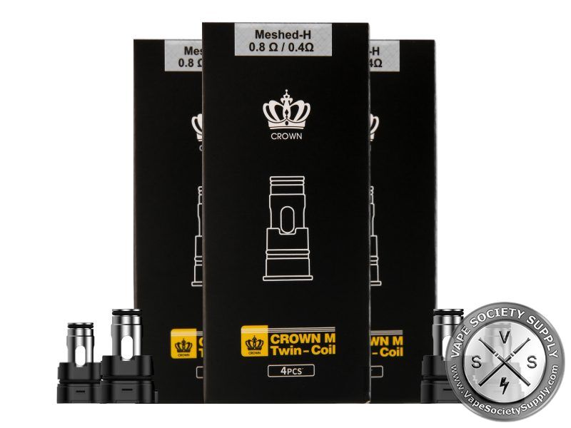 Uwell Crown M 0.8Ω/0.4Ω Twin-Coil boxes, 4 coils each