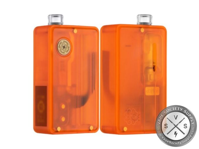 dotAIO V2 Lite in Orange, front and back: translucent orange body