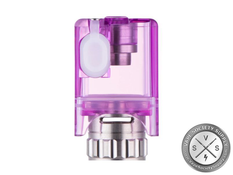 dotAIO V2 replacement tank in Purple: a purple reservoir with the silicone fill plug