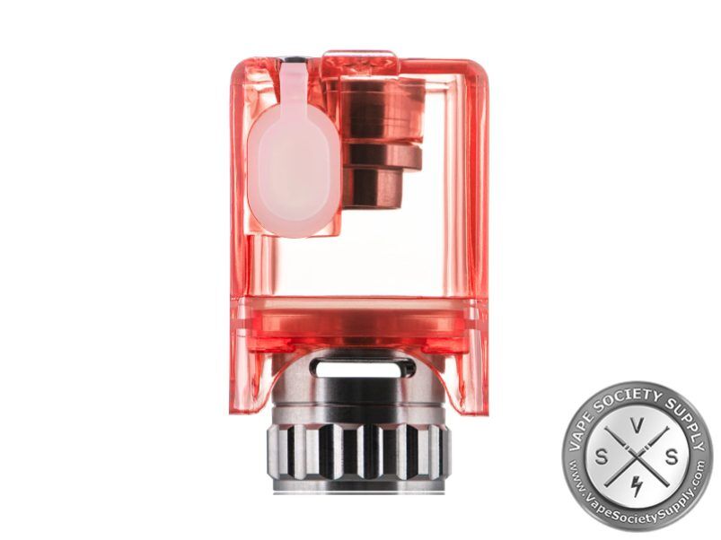 dotAIO V2 replacement tank in Red: a red reservoir with the silicone fill plug